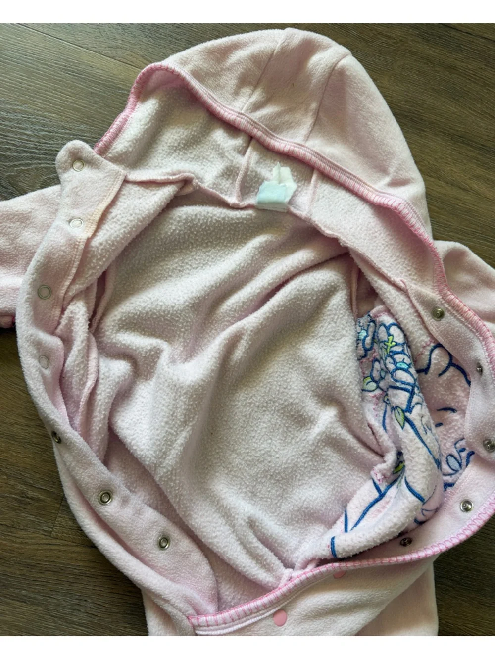 Vintage Disney Winnie the Pooh Fleece Snap Front Baby Suit